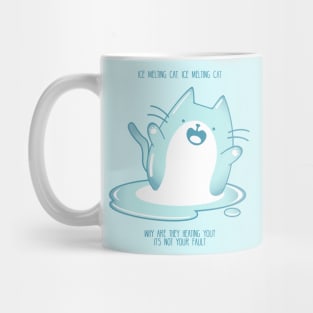 Kawaii Ice melting cat Mug